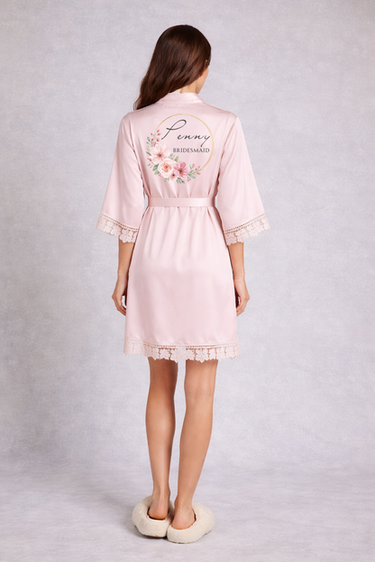 Personalised Satin Wedding Robe S3