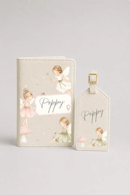 Child's Passport Cover & Luggage Tag Pink
