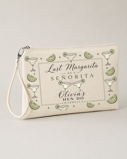Personalised Hen Party Clutch Bag- Last Margarita as a Senorita