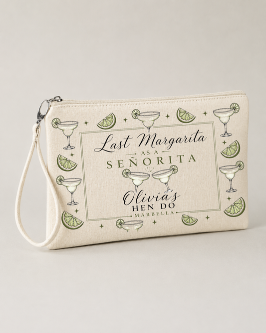 Personalised Hen Party Clutch Bag- Last Margarita as a Senorita