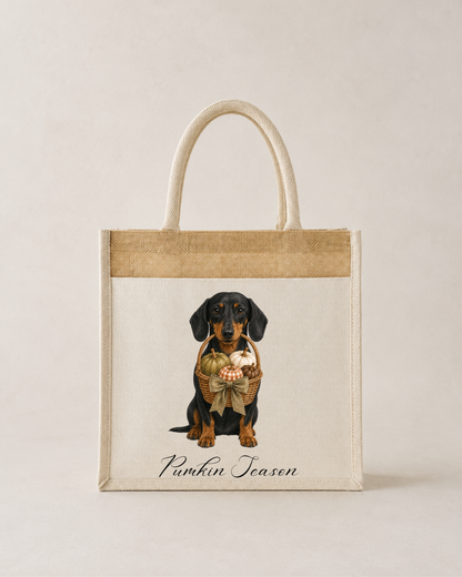 Autumn Halloween Single Print  Canvas Tote Bag, Various Breeds