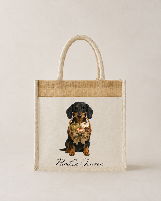 Autumn Halloween Single Print  Canvas Tote Bag, Various Breeds