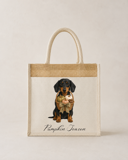 Autumn Halloween Single Print  Canvas Tote Bag, Various Breeds