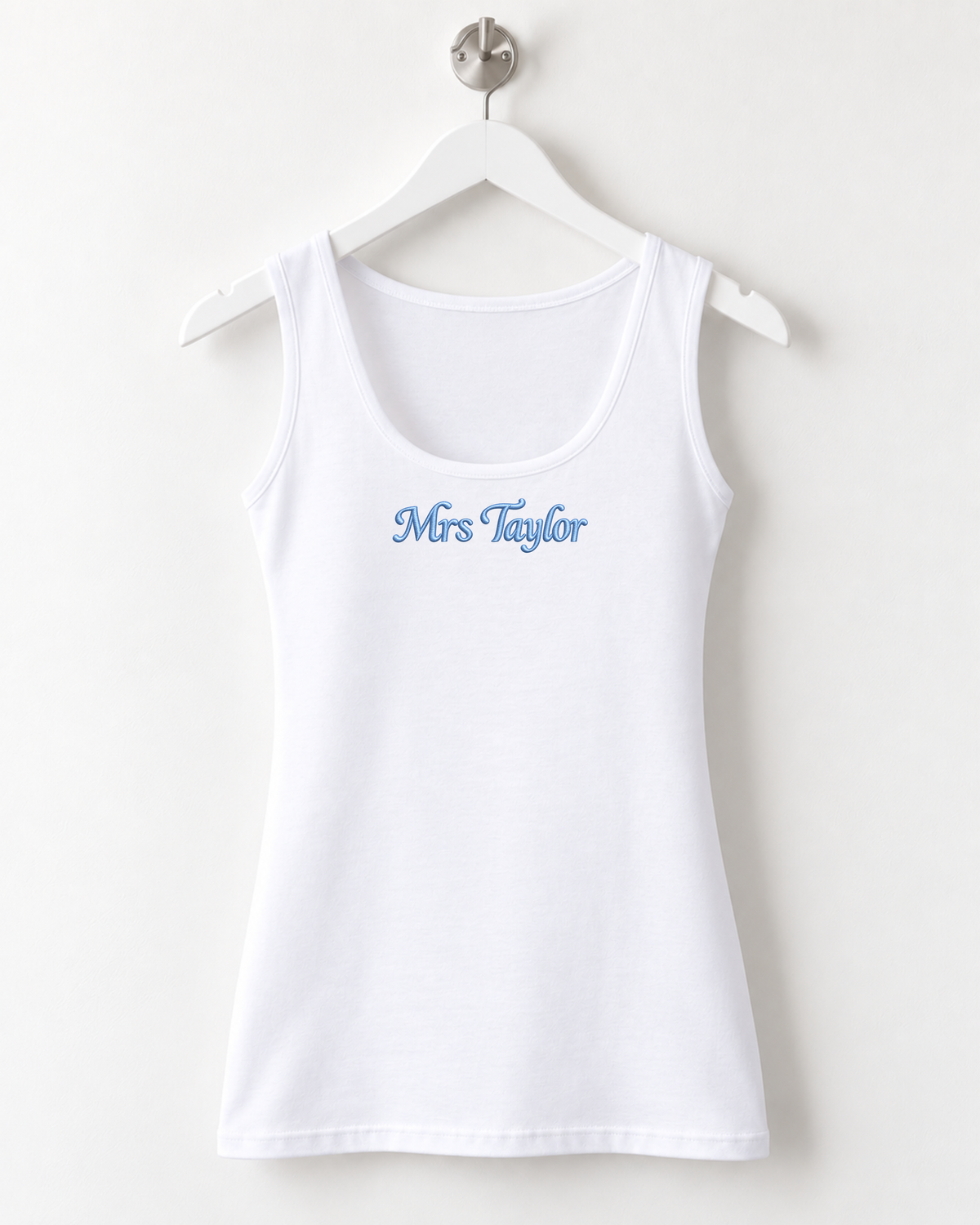 Personalised Embroidered Bridal Vest Top, Custom Bride Tank Top