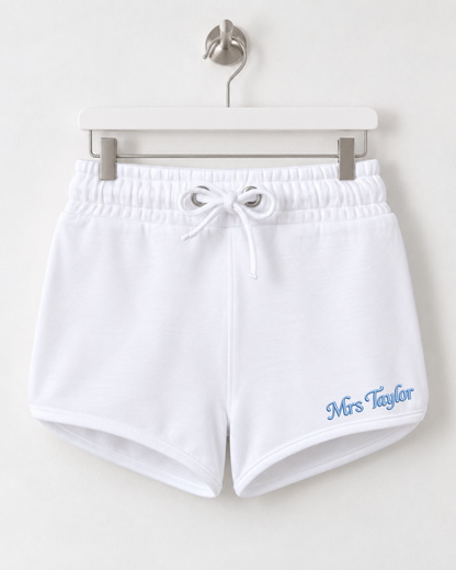 Personalised Embroidered Bridal Shorts, Custom Bride shorts