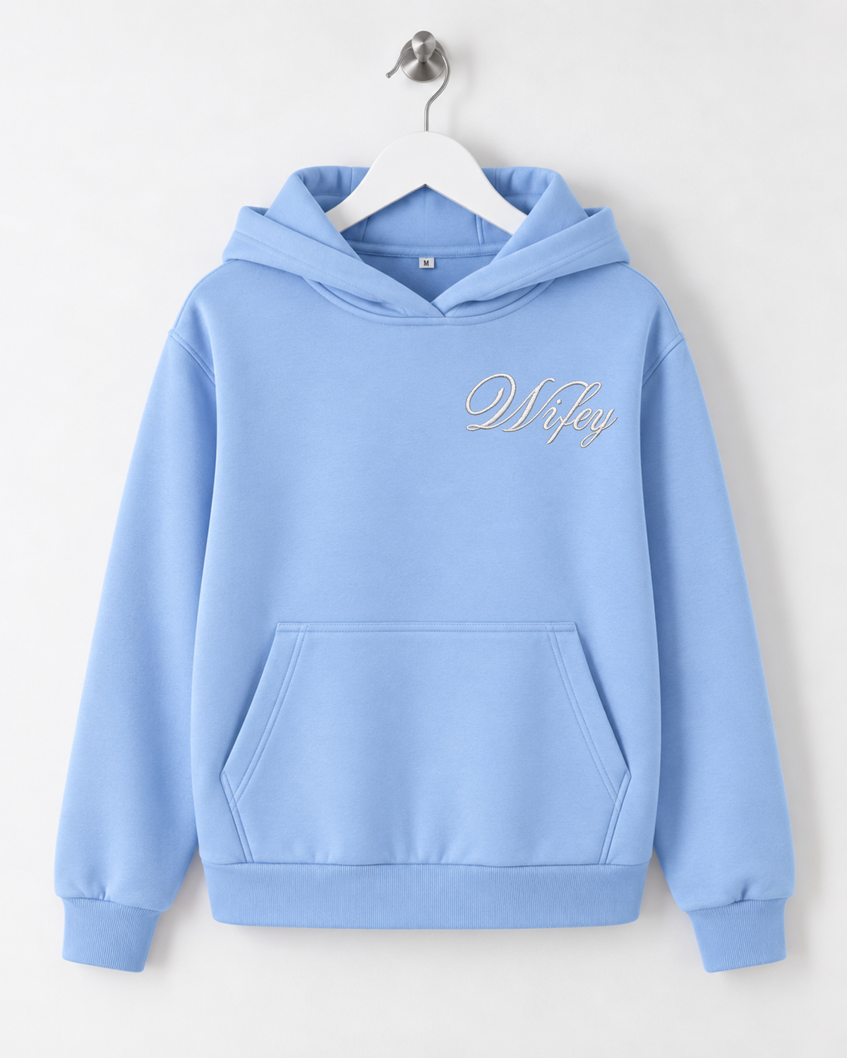 Wifey Embroidered Hoodie - Baby Blue