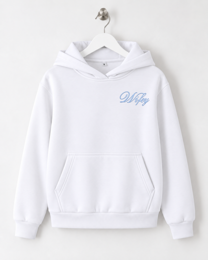 Wifey Embroidered Hoodie - White