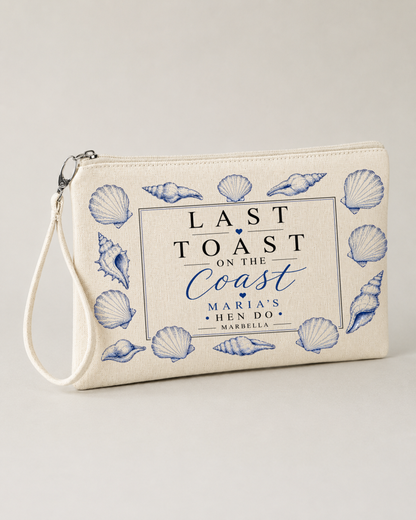 Personalised Hen Party Clutch Bag- Last Toast on the Coast