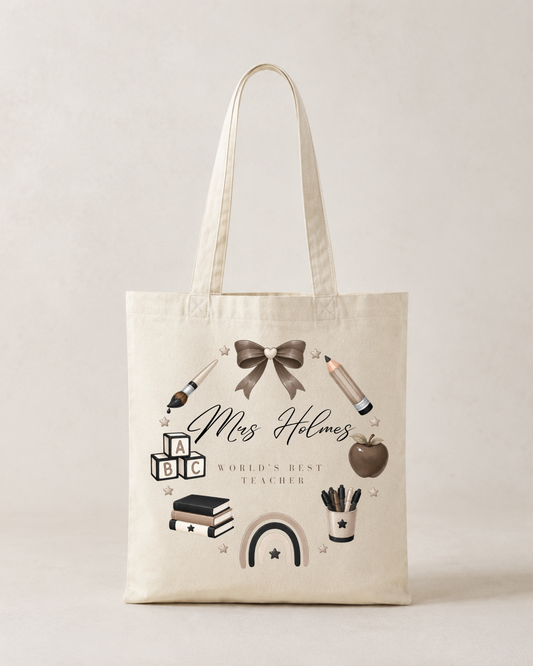 Personalised Teacher Tote Bag