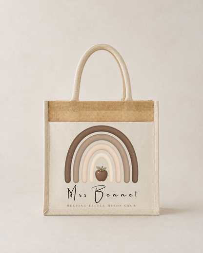 Personalised Teacher Hessian Bag