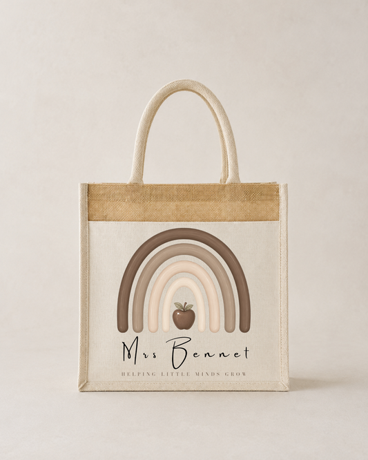 Personalised Teacher Hessian Bag