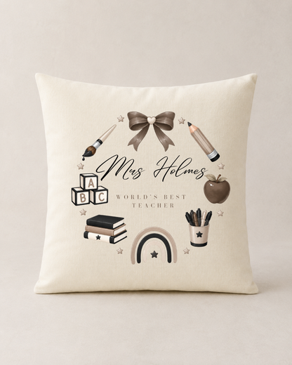 Personalised Teacher Cushion - Ideal Teacher Appreciation Gift