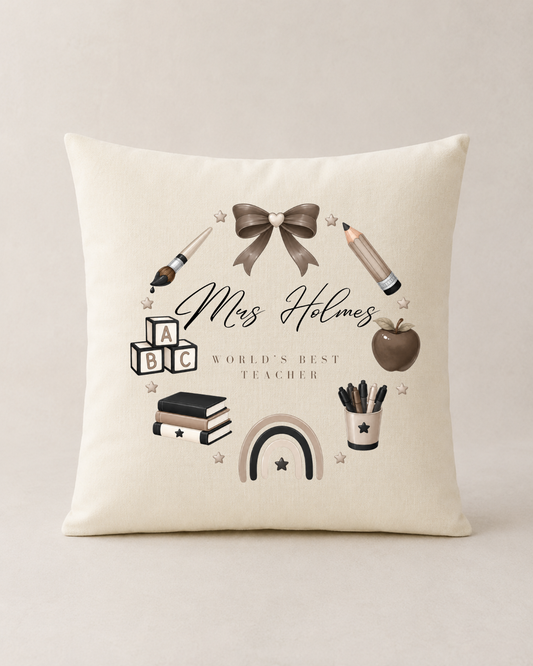 Personalised Teacher Cushion - Ideal Teacher Appreciation Gift
