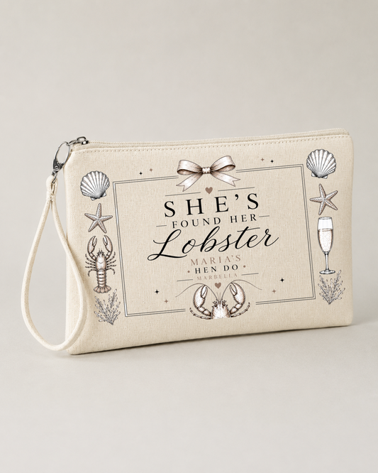 Personalised Hen Party Clutch Bag- She's Found Her Lobster