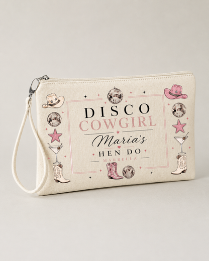 Personalised Hen Party Clutch Bag- Disco Cowgirls