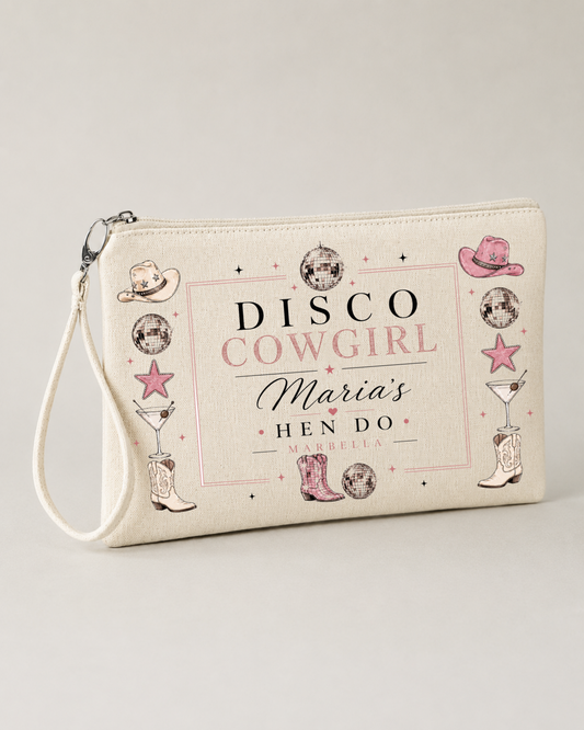 Personalised Hen Party Clutch Bag- Disco Cowgirls