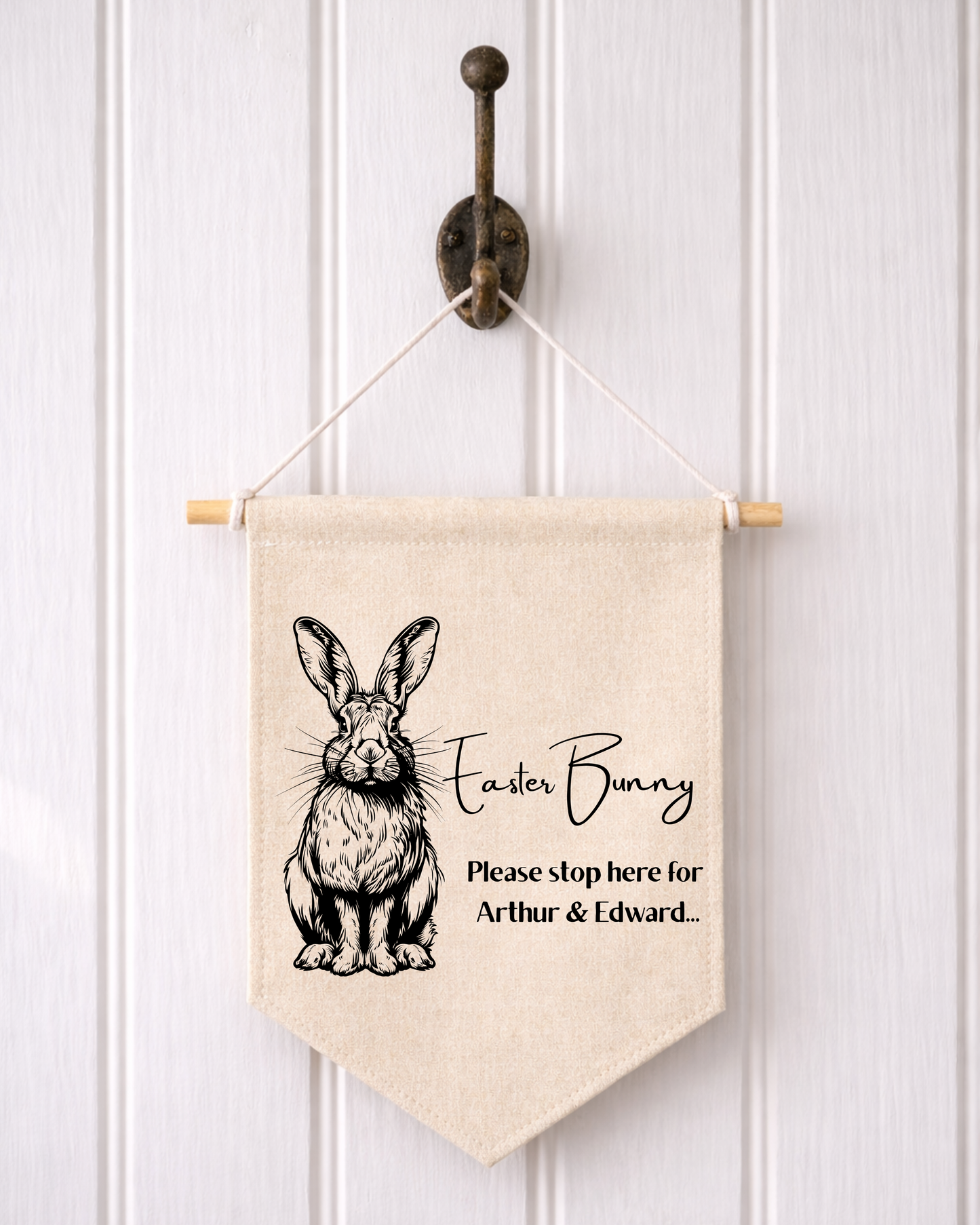 Personalised Easter Bunny Stop Here Flag