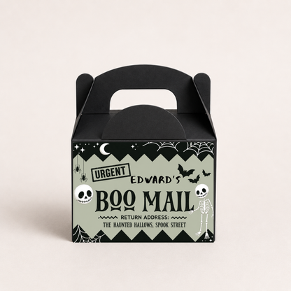 Children's Personalised Halloween Treat Box - Sage Green