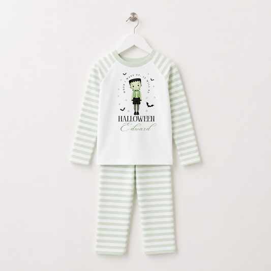 When i wake up, It will be Halloween Frankenstein Personalised Pajamas