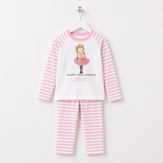 Halloween Ballerina Personalised Pink Pajamas
