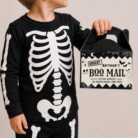 Children's Personalised Halloween Treat Box - Beige
