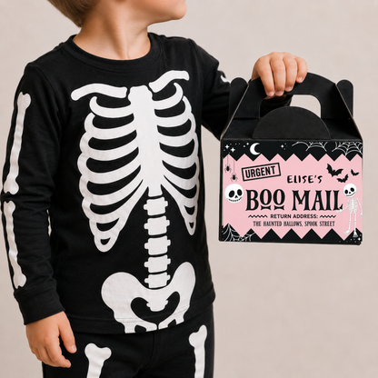 Children's Personalised Halloween Treat Box -Pink