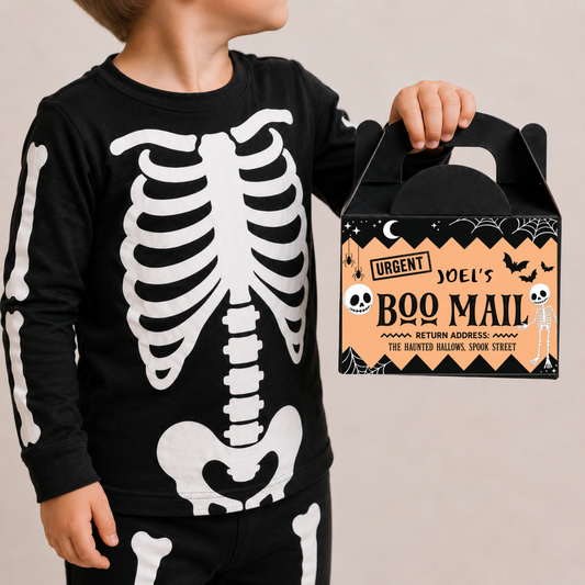 Children's Personalised Halloween Treat Box - Orange