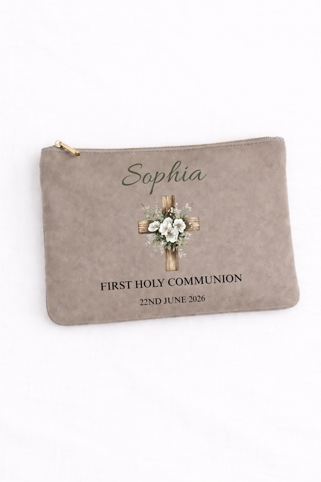 Personalised Holy Communion Velvet Clutch Bag