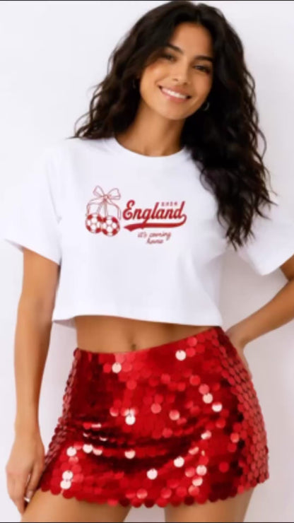 World Cup Crop Baby Tee - White