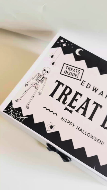 Children's Personalised Halloween Magnetic Treat Box - Orange