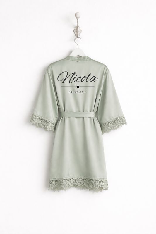 Personalised Satin Wedding Robe S5