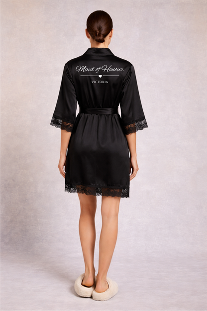 Personalised Satin Wedding Robe S6
