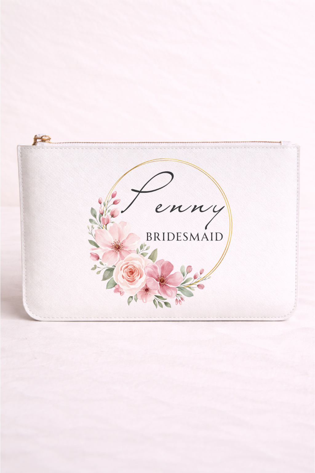 Personalised Wedding Leather Clutch Bag
