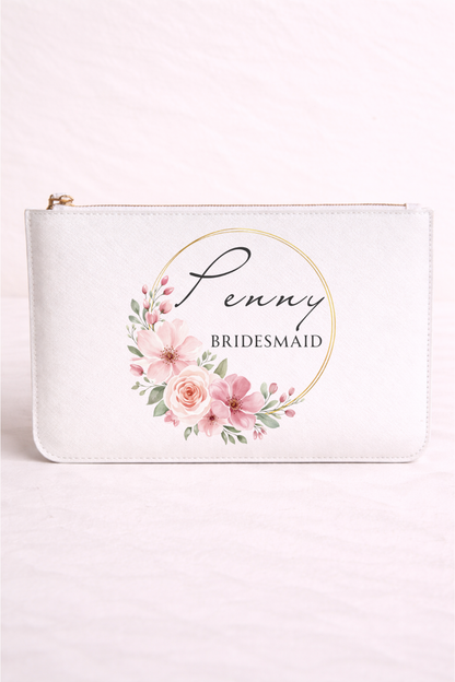 Personalised Wedding Leather Clutch Bag