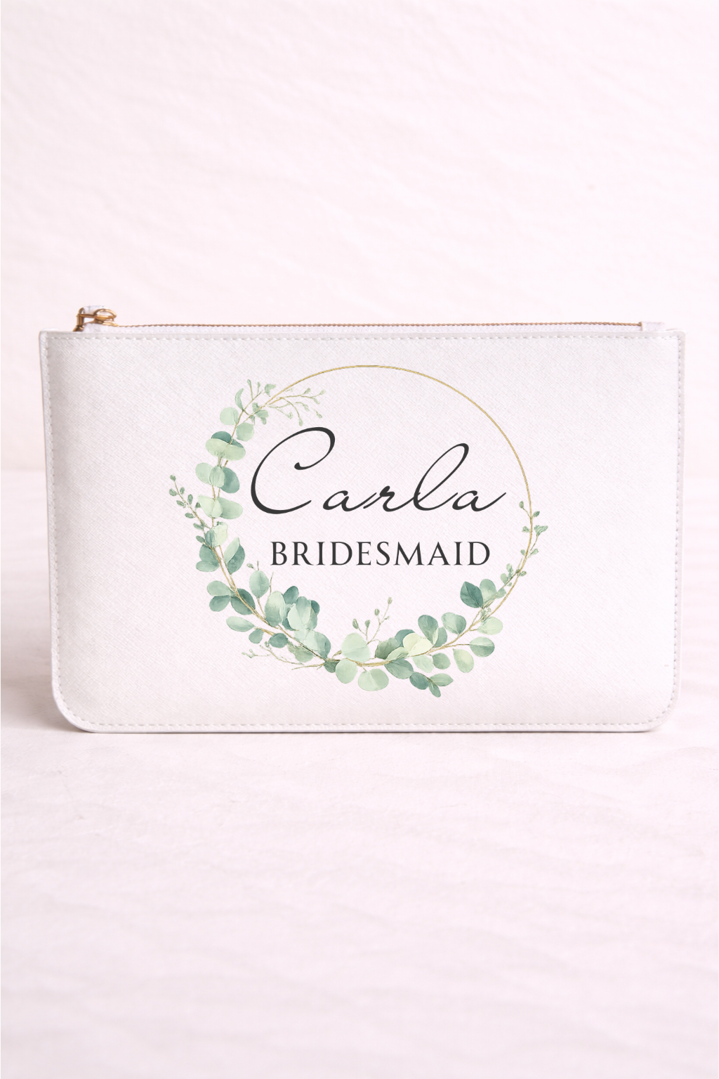 Personalised Wedding Leather Clutch Bag