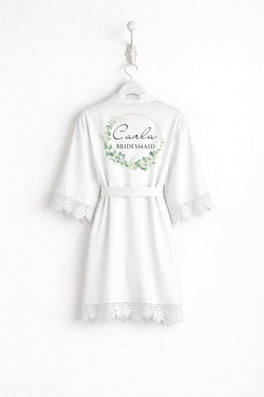 Personalised Satin Wedding Robe S2