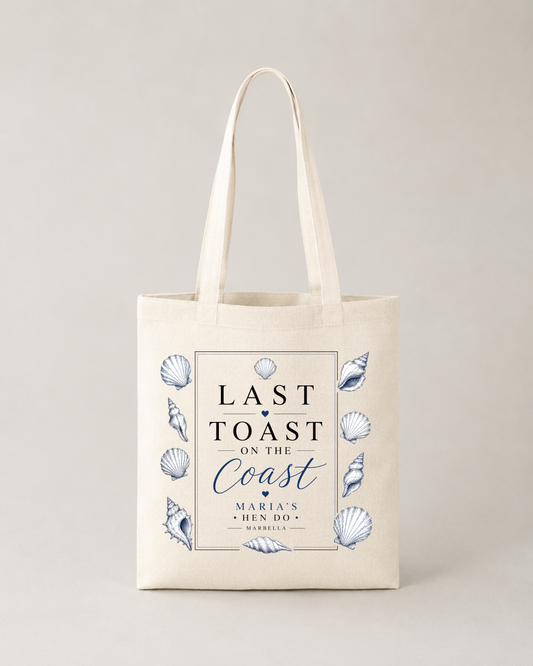 Personalised Hen Party Tote Bag -Last Toast On The Coast