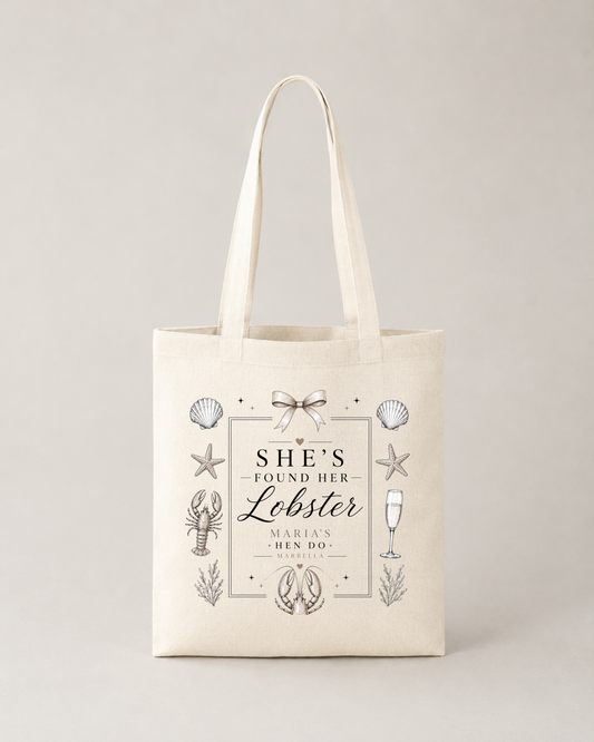 Personalised Hen Do Tote Bag -She's found her Lobster